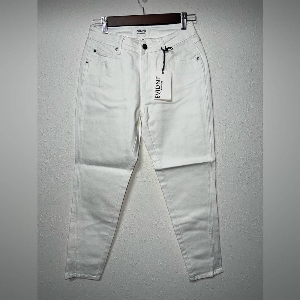 Anthropology EVIDNT Los Angeles Tate Skinny Denim White‎ Jeans Womens Size 25